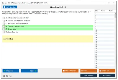 Genesys GE0-807 System Consultant, Genesys SIP SERVER (GCP8 - SIP) Practice test exam simulator test engine exam Prep practice test questions answers Image 5