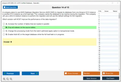 Amazon AWS DBS-C01 AWS Certified Database - Specialty Practice test exam simulator test engine exam Prep practice test questions answers Image 14