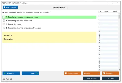 PEOPLECERT 58 ITIL 2011 Foundation Practice test exam simulator test engine exam Prep practice test questions answers Image 6