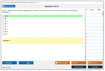 Cisco 300-070 Implementing Cisco IP Telephony &amp; Video, Part 1 v1.0 Practice test exam simulator test engine exam Prep practice test questions answers Image 7
