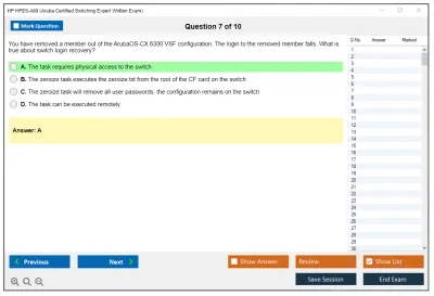 HP HPE6-A69 Aruba Certified Switching Expert Written Exam Practice test exam simulator test engine exam Prep practice test questions answers Image 7