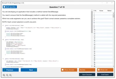 Microsoft 70-483 Programming in C# Practice test exam simulator test engine exam Prep practice test questions answers Image 7