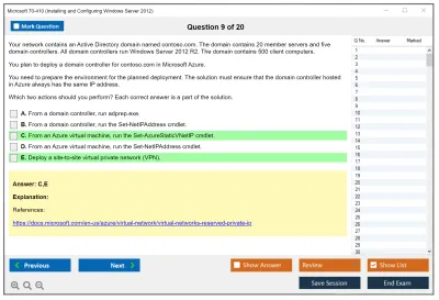 Microsoft 70-410 Installing and Configuring Windows Server 2012 Practice test exam simulator test engine exam Prep practice test questions answers Image 9
