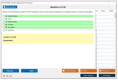 PMI PMI-RMP PMI Risk Management Professional (PMI-RMP) Exam Practice test exam simulator test engine exam Prep practice test questions answers Image 6