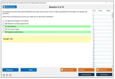Oracle 1z0-1065 Oracle Procurement Cloud 2019 Implementation Essentials Practice test exam simulator test engine exam Prep practice test questions answers Image 4