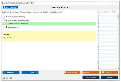 Scrum SAFe-Agilist SAFe Agilist - Leading SAFe (SA 6.0) Practice test exam simulator test engine exam Prep practice test questions answers Image 10