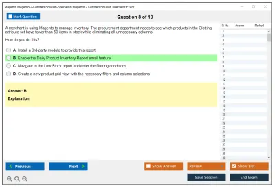 Magento Magento-2-Certified-Solution-Specialist Magento 2 Certified Solution Specialist Exam Practice test exam simulator test engine exam Prep practice test questions answers Image 8