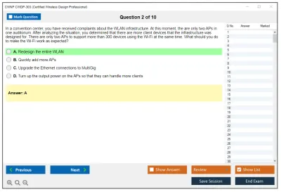 CWNP CWDP-303 Certified Wireless Design Professional Practice test exam simulator test engine exam Prep practice test questions answers Image 2