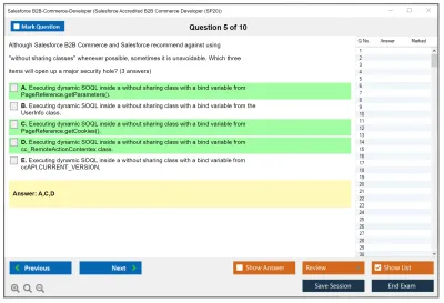 Salesforce B2B-Commerce-Developer Salesforce Accredited B2B Commerce Developer Practice test exam simulator test engine exam Prep practice test questions answers Image 5