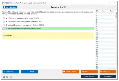 SANS SEC504 Hacker Tools, Techniques, Exploits and Incident Handling Practice test exam simulator test engine exam Prep practice test questions answers Image 9