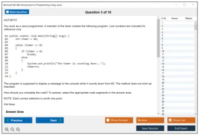 Microsoft 98-388 Introduction to Programming Using Java Practice test exam simulator test engine exam Prep practice test questions answers Image 3