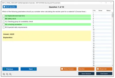 SAP C_TS452_1909 SAP Certified Application Associate - SAP S/4HANA Sourcing and Procurement Practice test exam simulator test engine exam Prep practice test questions answers Image 1