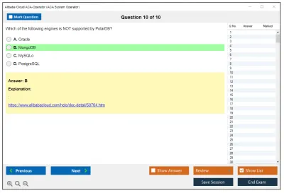 Alibaba Cloud ACA-Operator ACA System Operator Certification Practice test exam simulator test engine exam Prep practice test questions answers Image 10