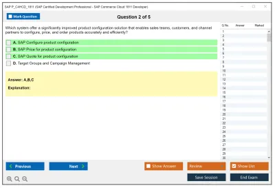 SAP P_C4HCD_1811 SAP Certified Development Professional - SAP Commerce Cloud 1811 Developer Practice test exam simulator test engine exam Prep practice test questions answers Image 2