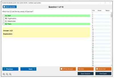 GAQM ISO-BCMS-22301 ISO 22301 BCMS - Certified Lead Auditor Practice test exam simulator test engine exam Prep practice test questions answers Image 1
