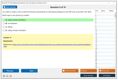 Microsoft 70-333 Deploying Enterprise Voice with Skype for Business 2015 Practice test exam simulator test engine exam Prep practice test questions answers Image 9