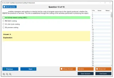 IIA IIA-CGAP Certified Government Auditing Professional Practice test exam simulator test engine exam Prep practice test questions answers Image 13