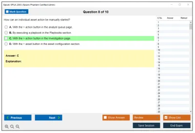 Splunk SPLK-2003 Splunk SOAR Certified Automation Developer Exam Practice test exam simulator test engine exam Prep practice test questions answers Image 8