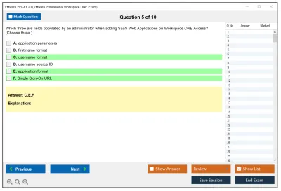 VMware 2V0-61.20 VMware Professional Workspace ONE Exam Practice test exam simulator test engine exam Prep practice test questions answers Image 5