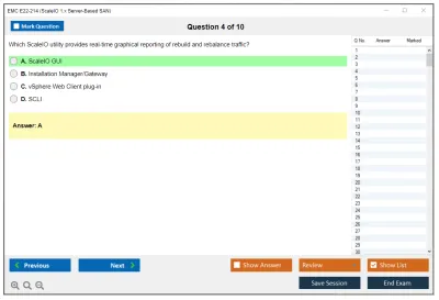 EMC E22-214 ScaleIO 1.x Server-Based SAN Practice test exam simulator test engine exam Prep practice test questions answers Image 4