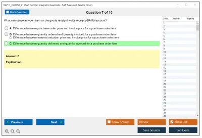 SAP C_C4H450_21 SAP Certified Associate - Integration Consultant - SAP Sales and Service Cloud Practice test exam simulator test engine exam Prep practice test questions answers Image 7