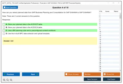 SAP P_S4FIN_1709 SAP Certified Application Professional - Financials in SAP S/4HANA 1709 for SAP ERP Financials Experts Practice test exam simulator test engine exam Prep practice test questions answers Image 4