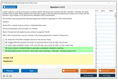 HP HPE6-A80 Aruba Certified Design Expert Written Exam Practice test exam simulator test engine exam Prep practice test questions answers Image 4