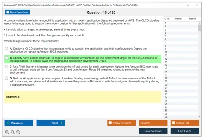 Amazon AWS AWS-Certified-Solutions-Architect-Professional-SAP-C01 AWS Certified Solutions Architect - Professional (SAP-C01) Practice test exam simulator test engine exam Prep practice test questions answers Image 16