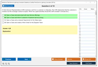 Salesforce Field-Service-Lightning-Consultant Salesforce Certified Field Service Lightning Consultant Practice test exam simulator test engine exam Prep practice test questions answers Image 2