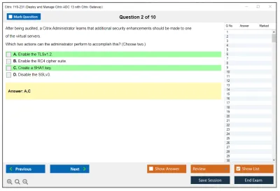 Citrix 1Y0-231 Deploy and Manage Citrix ADC 13 with Citrix Gateway Practice test exam simulator test engine exam Prep practice test questions answers Image 2
