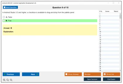 Android AND-801 Android Application Development v8 Practice test exam simulator test engine exam Prep practice test questions answers Image 9