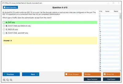 HP HPE6-A78 Aruba Certified Network Security Associate Exam Practice test exam simulator test engine exam Prep practice test questions answers Image 4