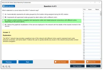 Nokia 4A0-205 Nokia Optical Networking Fundamentals Practice test exam simulator test engine exam Prep practice test questions answers Image 4