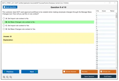 SAP C_THR81_2211 SAP Certified Application AssociateSAP SuccessFactors Employee Central Core 1H/2022 Practice test exam simulator test engine exam Prep practice test questions answers Image 9