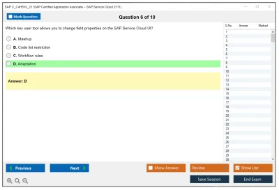 SAP C_C4H510_21 SAP Certified Associate - Implementation Consultant - SAP Service Cloud Practice test exam simulator test engine exam Prep practice test questions answers Image 6