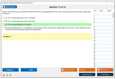 Android AND-403 Monetize Android Applications Practice test exam simulator test engine exam Prep practice test questions answers Image 10