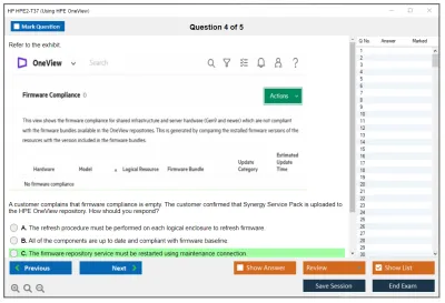 HP HPE2-T37 Using HPE OneView Practice test exam simulator test engine exam Prep practice test questions answers Image 4