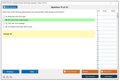 CWNP PW0-071 Certified Wireless Technology Specialist - Sales Practice test exam simulator test engine exam Prep practice test questions answers Image 10