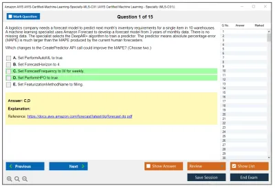 Amazon AWS AWS-Certified-Machine-Learning-Specialty-MLS-C01 AWS Certified Machine Learning - Specialty Practice test exam simulator test engine exam Prep practice test questions answers Image 1