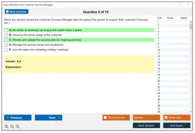 Cisco 820-605 Cisco Customer Success Manager (CSM) Practice test exam simulator test engine exam Prep practice test questions answers Image 8