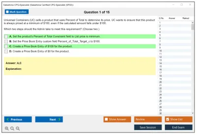 Salesforce CPQ-Specialist Salesforce Certified CPQ Specialist Practice test exam simulator test engine exam Prep practice test questions answers Image 1