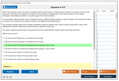 Microsoft 70-768 Developing SQL Data Models Practice test exam simulator test engine exam Prep practice test questions answers Image 4