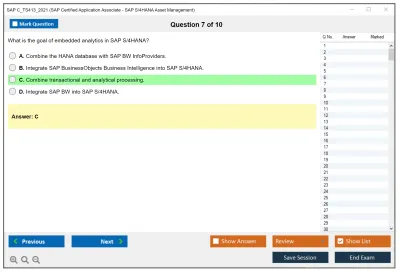 SAP C_TS413_2021 SAP Certified Associate - SAP S/4HANA Asset Management Practice test exam simulator test engine exam Prep practice test questions answers Image 7