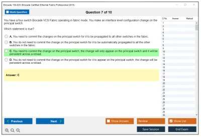 Brocade 150-820 Brocade Certified Ethernet Fabric Professional 2015 Practice test exam simulator test engine exam Prep practice test questions answers Image 7