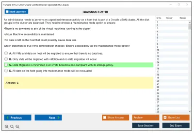 VMware 5V0-21.20 VMware Certified Master Specialist (HCI 2020) Practice test exam simulator test engine exam Prep practice test questions answers Image 8