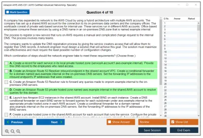 Amazon AWS ANS-C01 Amazon AWS Certified Advanced Networking - Specialty Practice test exam simulator test engine exam Prep practice test questions answers Image 4