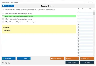 Liferay LRP-614 Portal Developer Practice test exam simulator test engine exam Prep practice test questions answers Image 9