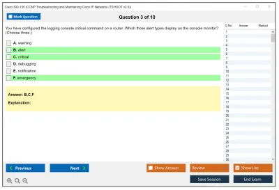 Cisco 300-135 CCNP Troubleshooting and Maintaining Cisco IP Networks (TSHOOT v2.0) Practice test exam simulator test engine exam Prep practice test questions answers Image 3