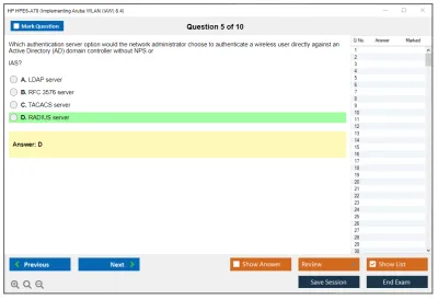 HP HPE6-A70 Aruba Certified Mobility Associate Exam Practice test exam simulator test engine exam Prep practice test questions answers Image 5