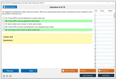 Cisco 300-615 Troubleshooting Cisco Data Center Infrastructure (300-615 DCIT) Practice test exam simulator test engine exam Prep practice test questions answers Image 6